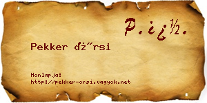 Pekker Örsi névjegykártya